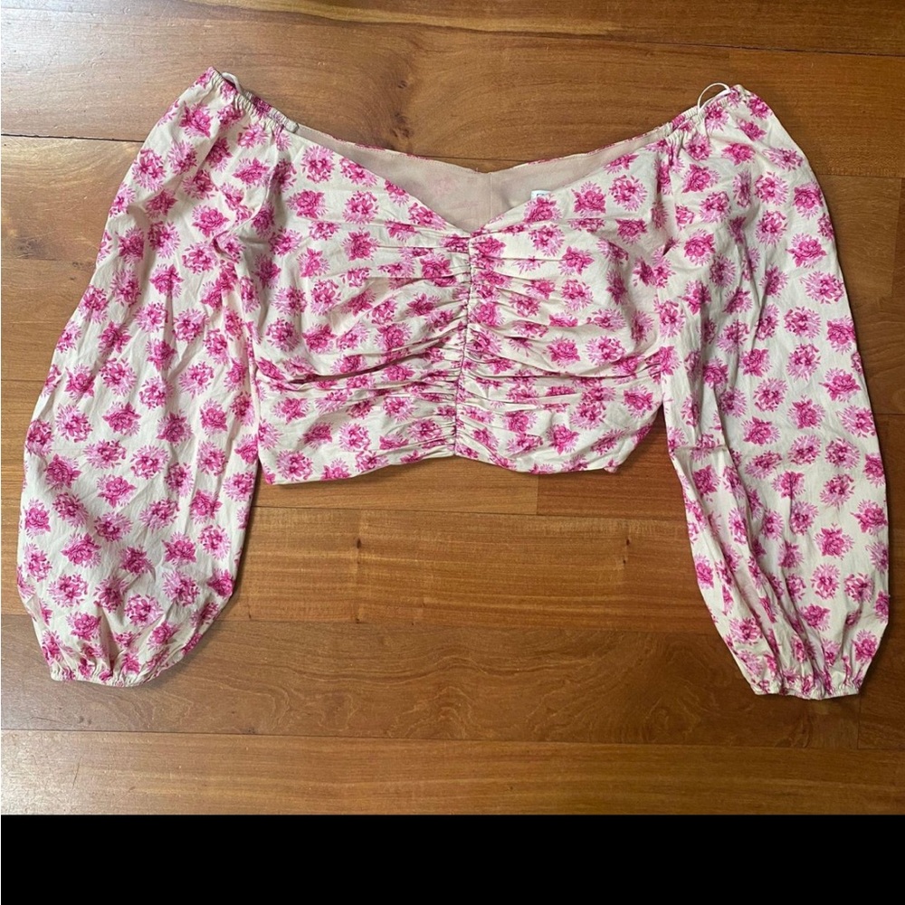 Zara off the Shoulder Floral Top